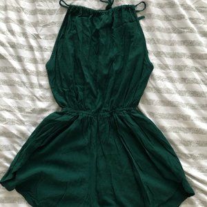 Dark Green Halter top Romper